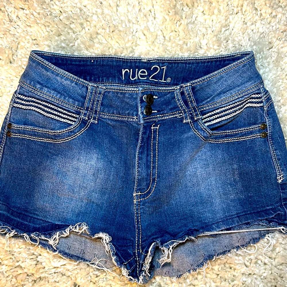 Rue 21 Star Pockets Jean Shorts sz 11/12